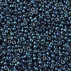MIYUKIラウンドロカイユビーズ  日本製シードビーズ  (rr467) メタリックインディゴアイリス  11/0  2x1.3mm  穴：0.8mm  約5500個/50g&nbsp;SEED-X0054-RR0467