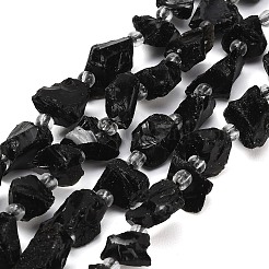 Raw Rough Natural Black Tourmaline Beads Strands&nbsp;GG-CBA0B77-A05-01