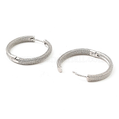 真鍮製フープピアス  リング  プラチナ  23.5x25x3mm&nbsp;EJEW-I289-03P