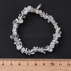ユニセックスチップナチュラルクォーツクリスタルビーズストレッチブレスレット  内径：1-3/4~2インチ（4.5~5cm）&nbsp;BJEW-S143-16