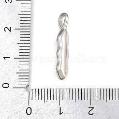 304ステンレスペンダント  ラインストーン付き  ポッドチャーム  ステンレス鋼色  23x4.5x5mm  穴：4x2.5mm&nbsp;RB-CBA40D0-02P