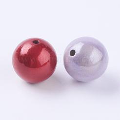 スプレープリントアクリルビーズ  奇跡ビーズ  二層ビーズ  分厚いフーセンガム風ボールビーズ  ラウンド  ミックスカラー  20mm  約120個/500g&nbsp;PB9290