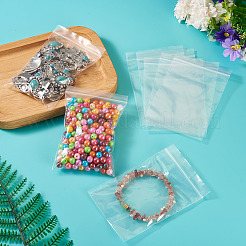 透明なプラスチック製の再封可能な包装袋  トップシール  セルフシールバッグ  長方形  ホワイト  12x8cm  片側の厚さ：2.1ミル（0.055mm）  50pc&nbsp;OPP-TADJ0001-05B