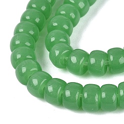 ジェイド風ガラスビーズ連売り  バレル  ミディアムシーグリーン  6x4mm  穴：1~1.2mm  約93~105個/連  14.37~16.73''（36.5~42.5センチメートル）&nbsp;GLAA-NH0002-A01-B03