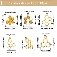 60Pcs 5 Style Alloy Pendants&nbsp;FIND-SC0005-93
