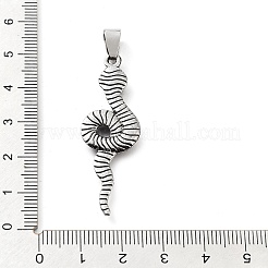 合金のチベット風チャーム  スネークチャーム  アンティークシルバー  46.5x15x4mm  穴：7.5x4.5mm&nbsp;TIBE-L012-041AS-04