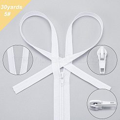 服飾材料  ナイロン閉口ジッパー  ファスナー部品  バッグジッパー用  スプレー塗装亜鉛合金ジッパースライダー付きジッパーヘッド  ホワイト  34x2.5mm  1 PC  27x10x9mm  30pc&nbsp;FIND-BC0001-29B