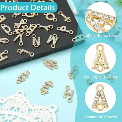 26Pcs 26 Styles Alloy Crystal Rhinestone Connector Charms&nbsp;FIND-CJZ0001-001KCG