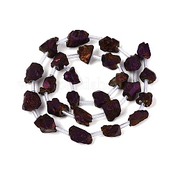Electroplate Raw Rough Natural Amethyst Beads Strands&nbsp;G-Q610-06B