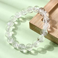 天然水晶ラウンドビーズストレッチブレスレット（女性用）  ビーズ：10mm  内径：2-1/8インチ（5.4cm）&nbsp;BJEW-L712-B03-10mm
