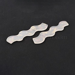 アクリル波形カボション  ヘアアクセサリー用  ホワイトスモーク  65x15x2mm&nbsp;FIND-B003-07C