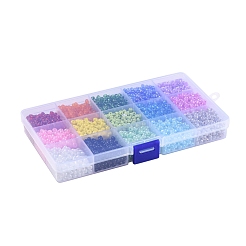 15 Colors 6/0 Glass Seed Beads&nbsp;SEED-X0052-04-4mm