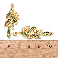 Brass Micro Pave Green Cubic Zirconia Pendants&nbsp;KK-A304-10G