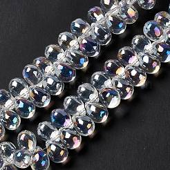 電気メッキガラスビーズセット  トップドリルビーズ  ABカラーメッキ  ティアドロップ  ABカラーメッキ  13.5x9.5mm  穴：0.9mm  約120個/連  23.23''（59センチメートル）&nbsp;EGLA-L031-AB02