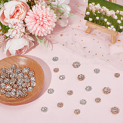 60pcs 4 Styles Cubic Zirconia with Alloy Cabochons&nbsp;DIY-AR0004-03B