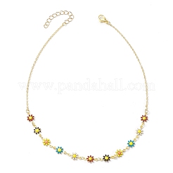 女性用真鍮ネックレスセット  花  ゴールドカラー  14.45~16.81インチ（367~427mm）  3個/セット&nbsp;NJEW-JN04805