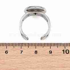 Hollow Cross 304 Stainless Steel Cuff Ring Components&nbsp;SA-CBA098D-02P-D