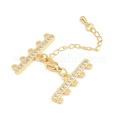 Brass Micro Pave Cubic Zirconia Chain Extender&nbsp;ZIRC-Q022-030G-NR
