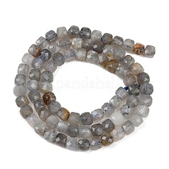 天然石ラブラドライトビーズ連売り  多面カット  キューブ  4.5x4.5x4.5mm  穴：0.8mm  約80~83個/連  15.08~15.16''（38.3~38.5センチメートル）&nbsp;G-RM2025-C34-C