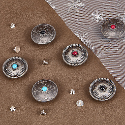 12 Sets 2 Styles Alloy Decorative Rivets&nbsp;BUTT-CP0001-07A