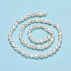 天然養殖淡水パールビーズ連売り  研磨両側  リネン  5~5.5x3.8~4.2mm  穴：0.6mm  約67~68個/連  14.57''（37センチメートル）&nbsp;PEAR-J006-11A-01