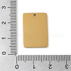 イオンプレーティング（IP）304ステンレスペンダント  鏡面研磨仕上げの刻印入り空白タグ  長方形のチャーム  ゴールドカラー  22x15x1.5mm  穴：1.4mm&nbsp;STAS-K270-29A-G-01