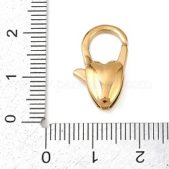 316ステンレススチール製ロブスタークロウ留め金  ハート  ゴールドカラー  20x12x5mm  穴：4x1.6mm&nbsp;STAS-C154-03C-G