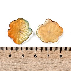 透明ガラスビーズ  蓮の葉  焼き付け塗料  ミックスカラー  20x19.5x4.5~5mm  穴：1.2mm&nbsp;DGLA-E004-02A