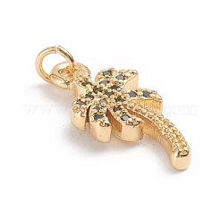 Brass Micro Pave Cubic Zirconia Pendants&nbsp;ZIRC-G165-01G