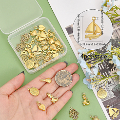 40スタイルラックメッキ合金ペンダント10個。  カドミウムフリー＆ニッケルフリー＆鉛フリー  猿とお金袋と亀と音符チャーム  マットゴールドカラー  5~23.5x10~17x1.5~3.5mm  穴：1~2.5mm  4個/スタイル&nbsp;PALLOY-CA0002-41