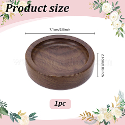 木製のジュエリープレート  指輪の収納トレイ  ネックレス  イヤリング  ラウンド  ココナッツブラウン  7.05x2.05cm&nbsp;ODIS-WH0177-004