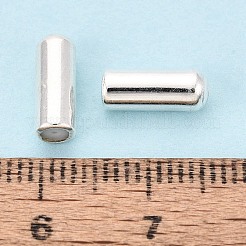 真鍮製スティック型ラペルピンのエンドキャップ  ブローチピン用ゴム栓  コラム  カドミウムフリー＆鉛フリー  銀  10.5x4mm  穴：0.5mm&nbsp;MAK-Q011-66S-01-1