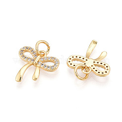Brass Micro Pave Cubic Zirconia Charms&nbsp;KK-N257-43G