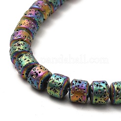 Electroplated Natural Lava Rock Beads Strands&nbsp;G-G984-06