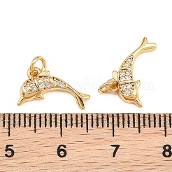 Brass Micro Pave Clear Cubic Zirconia Charms&nbsp;KK-Q085-04D-G