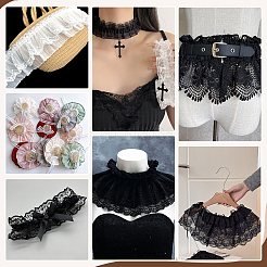 Polyester Flower Lace Ribbon&nbsp;OCOR-WH0105-178B