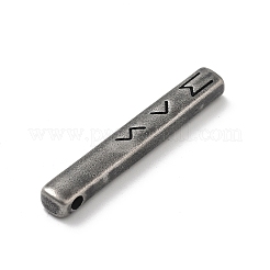 レトロな304ステンレススチールペンダント  ルーン文字のチャームが付いた長方形  アンティークシルバー  46x6.5x5.5mm  穴：3mm&nbsp;STAS-V008-32AS-11