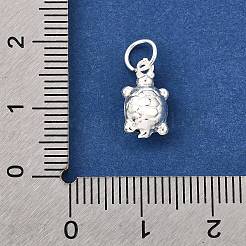 スターリングシルバーのタートルチャーム990個  丸カン付き  銀  12.5x7x5.5mm  穴：4mm&nbsp;STER-D306-01S