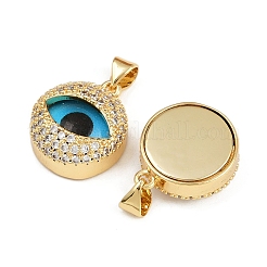Brass Micro Pave Cubic Zirconia Pendants&nbsp;KK-L244-02G