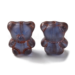 透明なランプワークビーズ  クマ  ダークスレートブルー  15x12x9mm  穴：1mm  約57~62個/100g&nbsp;LAMP-P065-06A-04