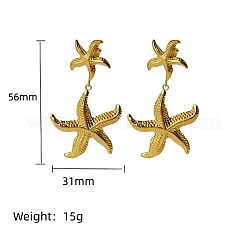 304 Stainless Steel Dangle Stud Earrings&nbsp;OU5741-1
