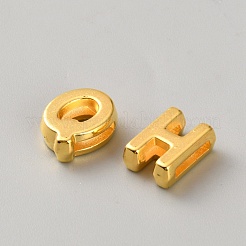 金属で覆われたプラスチック製のスライドチャーム  文字ビーズ  ゴールドカラー  12~12.5x4.5~12x4.5mm  穴：8x1.7mm  3~4個/ g&nbsp;KY-WH0004-45