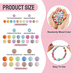 502Pcs 3 Styles Frosted Opaque Acrylic Beads&nbsp;OACR-TA0004-33