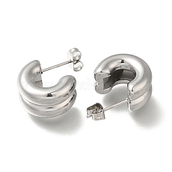 304 Stainless Steel C-Shaped Stud Earrings for Women&nbsp;EJEW-S237-09A