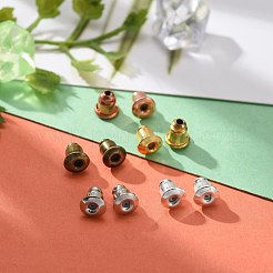 500Pcs 5 Style Brass Ear Nuts&nbsp;KK-LS0001-21