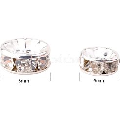 Silver Plated Brass Middle East Rhinestone Spacer Beads&nbsp;RB-PH0001-07S-NF