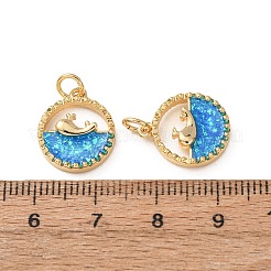 Brass Resin Pendants&nbsp;RE-H001-01G-02