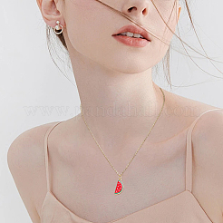 30本合金エナメルペンダント  ライトゴールド  スイカ  レッド  23x10x2mm  穴：2mm&nbsp;FIND-SC0019-95