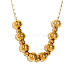 Stainless Steel Round Beaded Necklaces for Women&nbsp;UA9365-1