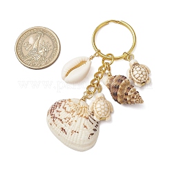 Ocean Style Natural Shell with Synthetic Turquoise Keychains&nbsp;KEYC-JKC01231-03